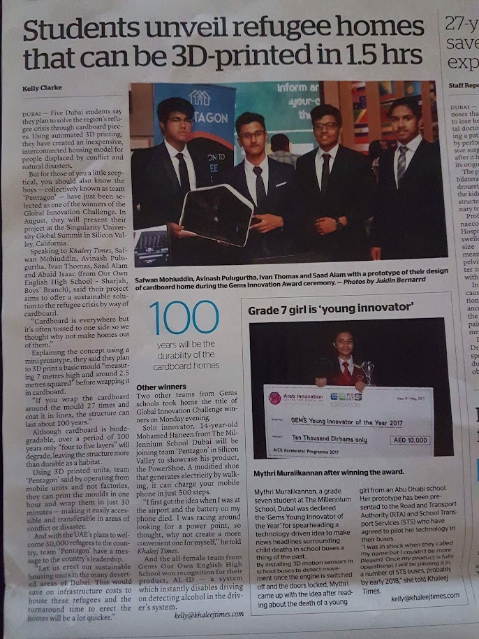 Khaleej Times Article